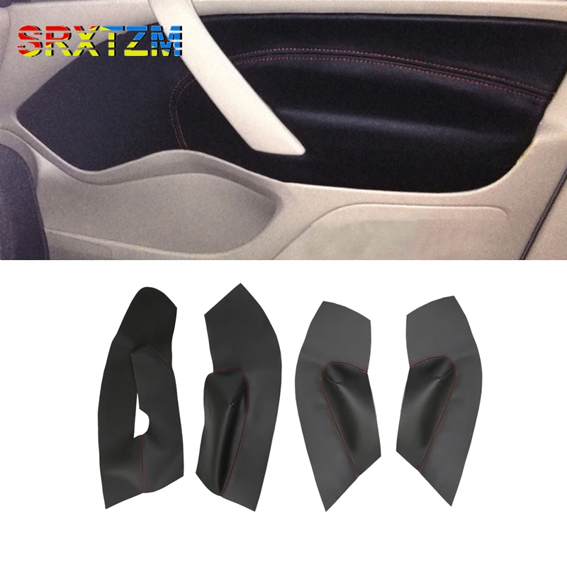 

SRXTZM For Skoda Octavia 2007-2014 Auto Modified Accessories Protected Decorative Interior Door/Center Armrst Leather Cover 4pcs