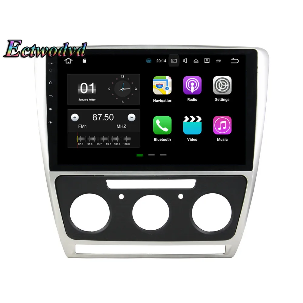 Discount Ectwodvd Octa Core 4G+64G Android 9.0 Car Multimedia DVD Player GPS HeadUnit for Skoda Octavia AT 2010 2011 2012 2013- 13