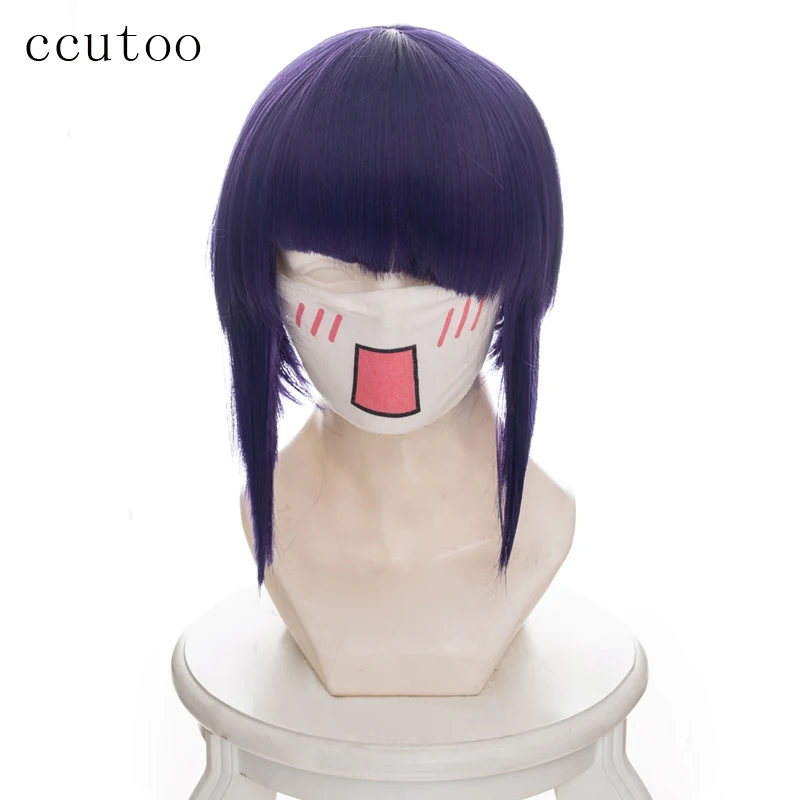 Coscutoo My Hero Academia Kyoka Jiro парик для косплея 35 см короткий фиолетовый синий микс
