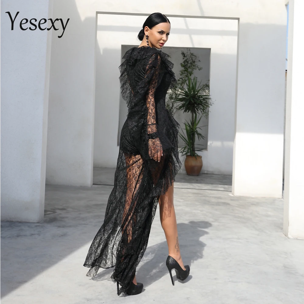 Сексуальный женский комбинезон Yesexy 2021 с глубоким V образным вырезом и длинным
