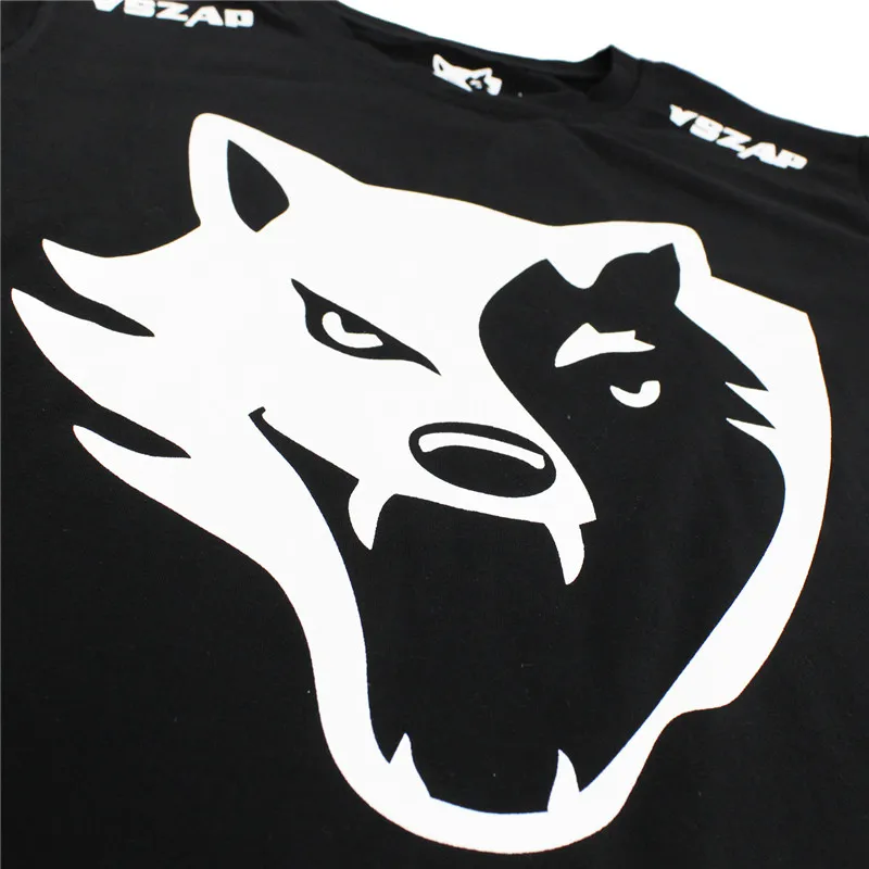 VSZAP ММА Муай Тай футболка VSZAP бой Бразилия Трикотажные изделия для MMA команды по боксу футболки бег тренажерный зал черные футболки с изображением волка