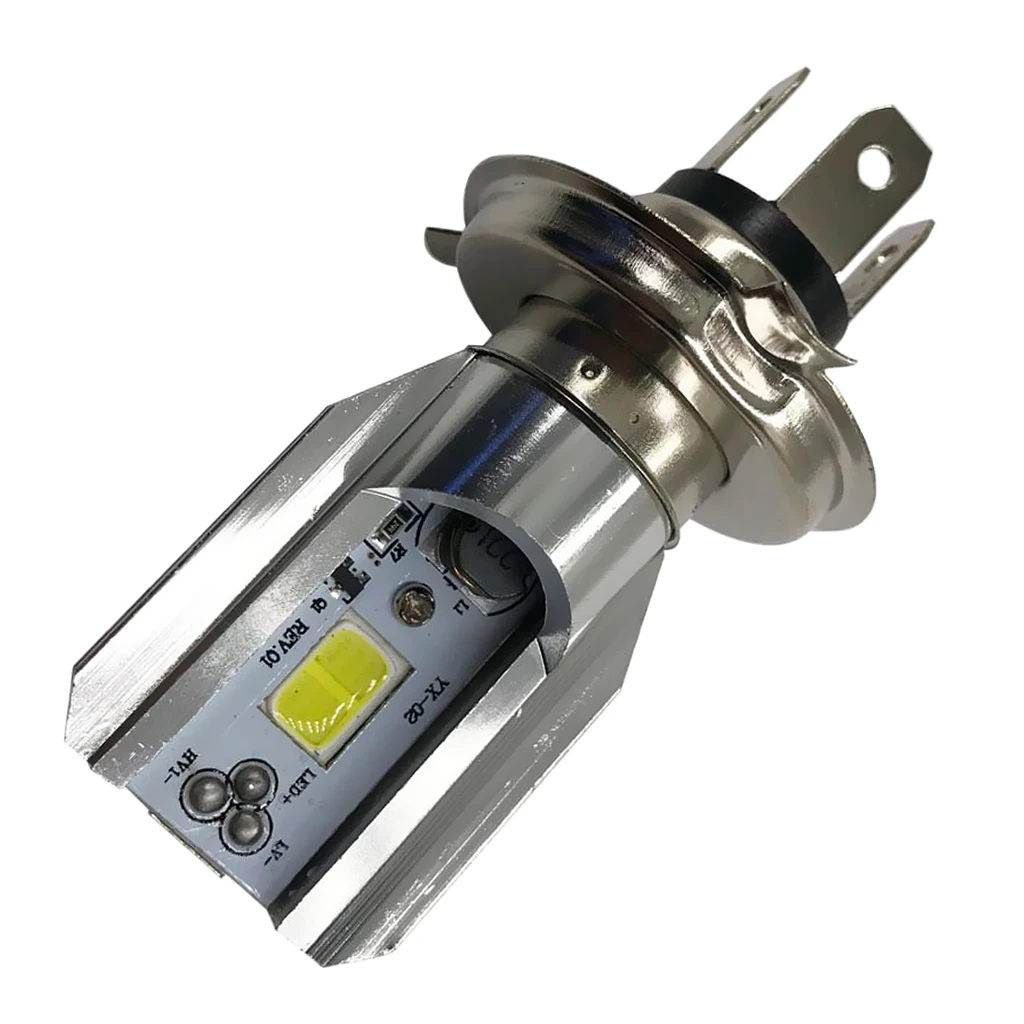H4 BA20D DC 6V-80V 6W 6500K COB LED Motorcycle Hi/Lo Beam Headlight Bulb Long Lifespan Waterproof and Anti-Corrosion