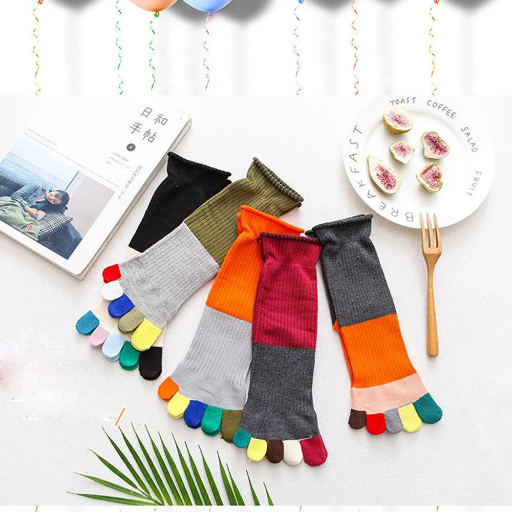 

Women Warmer Colorful Toe Socks Five Finger Socks Cotton Soft Funny Socks