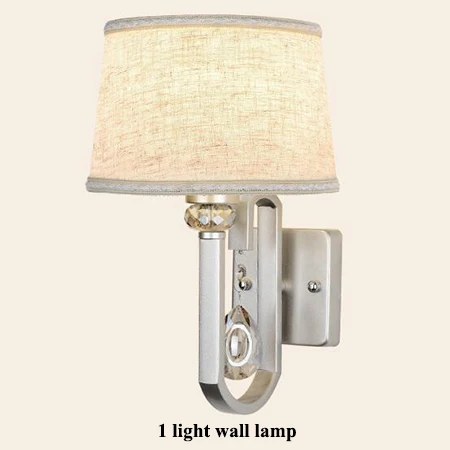 Современные никелевые металлические светодиодные люстры для гостиной, тканевые светодиодные подвесные люстры, светильники для столовой, подвесные светильники - Цвет абажура: 1 light wall lamp