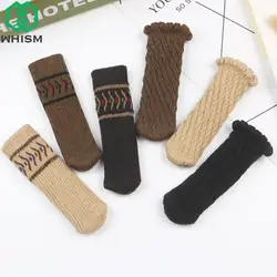 WHISM 4 шт. двухслойные ножки стула Чехлы для мангала Вязание защита для пола мебель ног кепки дверная ручка ножка для обеденного стола носки д