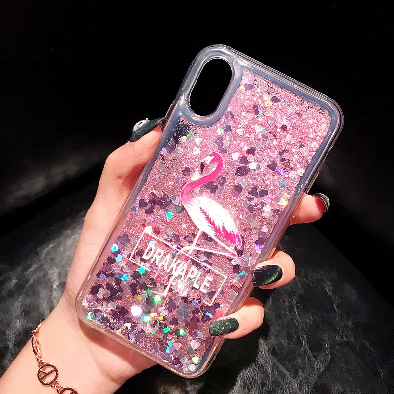 

FQYANG Flamingo Unicorn Dynamic Liquid Quicksand Transparent Phone Case For VIVO X21 X20 PLUS X9 X7 Y83 Y85 XPLAY6 V9 Back Cover