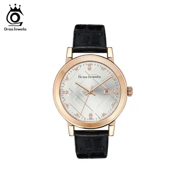 

ORSA JEWELS Women Fashion Watch Reloj Mujer Genuine Leather High Quality Ladies Quartz WristWatch Lady Rhinestone Watches OW06