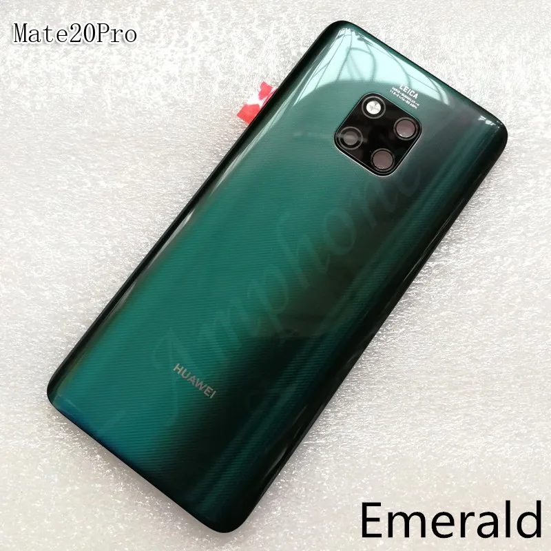 Оригинальная задняя крышка из закаленного стекла для huawei mate 20 Pro, запасные части, задняя крышка для батареи, корпус+ рамка для камеры+ крышка для вспышки - Цвет: Emerald