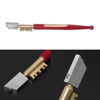

Professional Diamond Glass Cutter Sharp Knife Antislip Wood Handle Oil Feed Glass Cutter Cutting Tools qiang