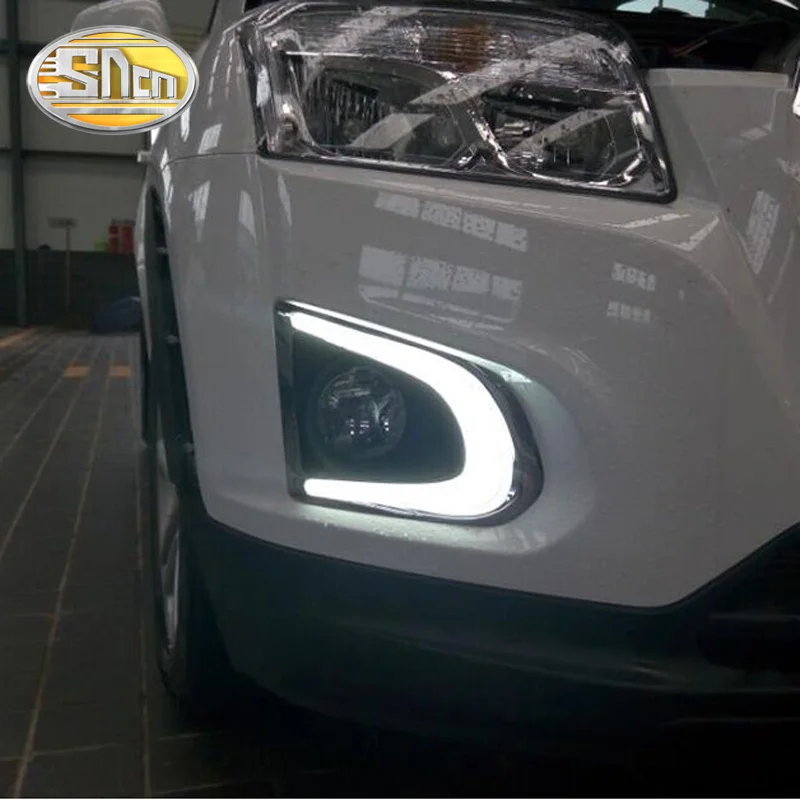 Для Chevrolet Trax дневные ходовые огни DRL светодио дный светодиодные противотуманные фары крышка с желтым поворота сигнала функции