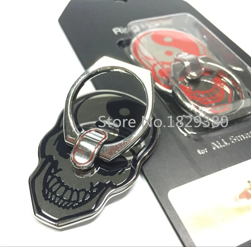 360 Degree Aluminum Alloy Ring Holder for All Smart Phones Stand Holder for iPhone iPad for Samsung /HTC/Sony with Skull Design