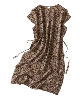 

Classic Leopard dress 2020 new mulberry silk double crepe size loose medium dress
