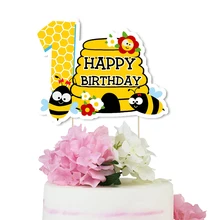 Насекомые тема медовый пчела торт фигурка для торта Топпер вечерние поставки дети день рождения, мероприятие, вечеринка украшения детский душ индивидуальный заказ