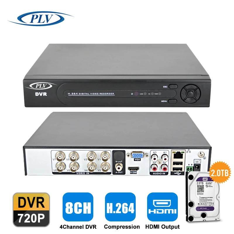 Home DVR Recorder AHD 720P 4CH 8 CH AHDM DVR Hybrid NVR DVR Recorder