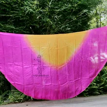 Дизайнерская натуральная шелковая вуаль для танца живота, дешевые вуали для танцев, полукруглая вуаль,, 250*114 см, оранжевая Роза