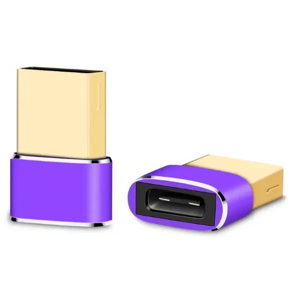 Usb type-C Женский адаптер для usb type-A Мужской конвертер для Macbook Nexus 5X6 P Oneplus 2 3 PC Зарядка Синхронизация - Цвет: Purple