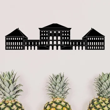 

Germany Famous Building Landmark Architecture Silhouette Illustration Removable Wall Sticker Art Decals Wallpaper for Room Decal