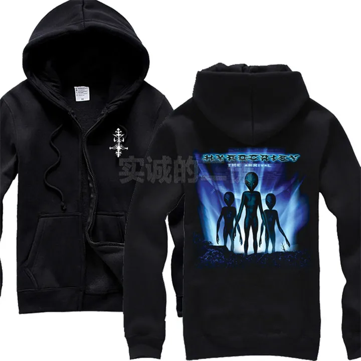 

12 kinds Hypocrisy Cotton Rock Hoodies brand shell jacket Outerwear Skull punk death dark metal Alien ET Skull bone fleece