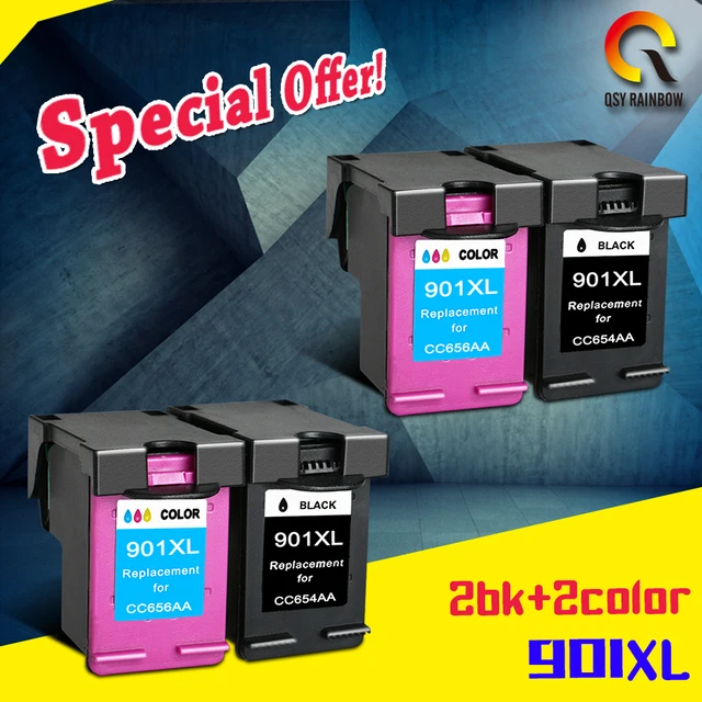 4PK 901 Cartridge Replacement for HP 901 XL Ink Cartridges for Officejet 4500 J4500 J4540 J4550