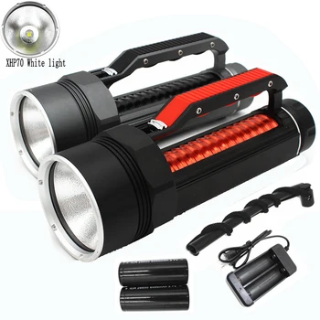 

Diving Flashlight Torch XHP70 LED High Brightness 5000 Lumens Underwater 100M Waterproof Lamp +2x 26650 + Chrger