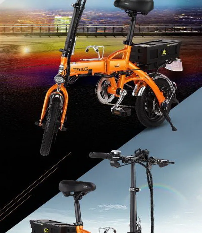 310417/ мини-складной двухколесный Электрический велосипед/48 В литиевый электрический автомобиль/легко носить с собой велосипед/механический дисковый тормоз