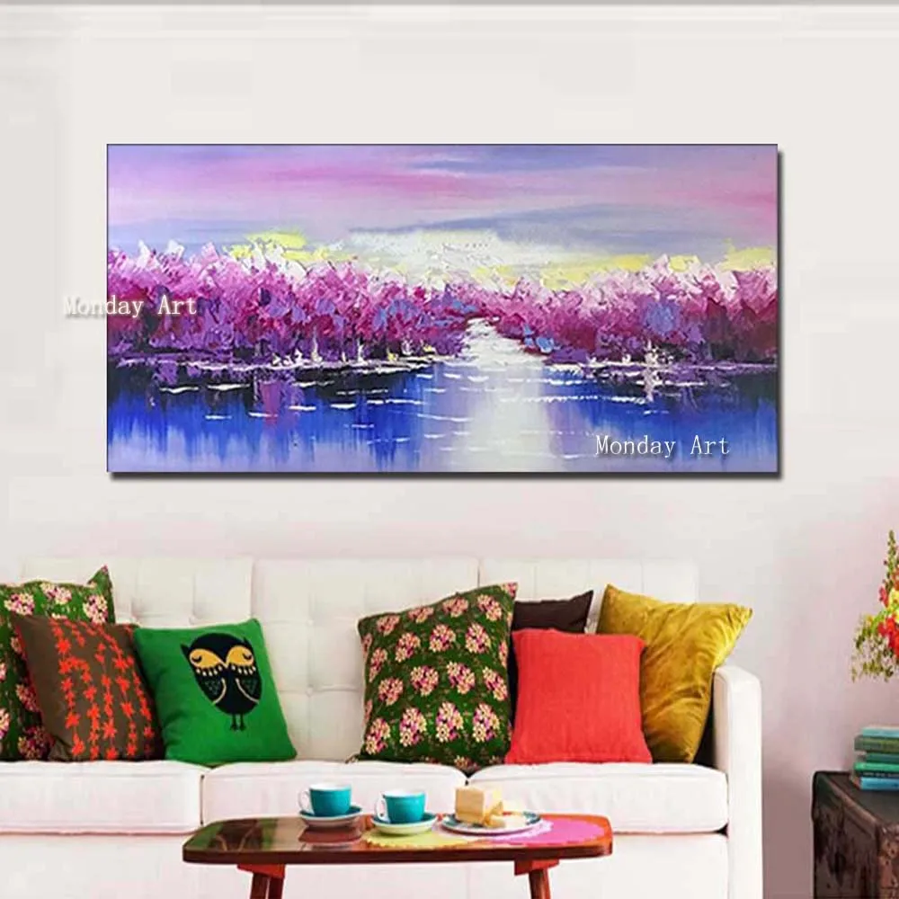 Hand-Painted-Abstract-Purple-Forest-River-Canvas-Oil-Painting-Abstract-Wall-Landscape-Picture-Living-Room-Home (3)