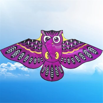 

New Flying Kids Outdoor Toy 110cm Kite Colorful Cartoon Owl with Kite Line