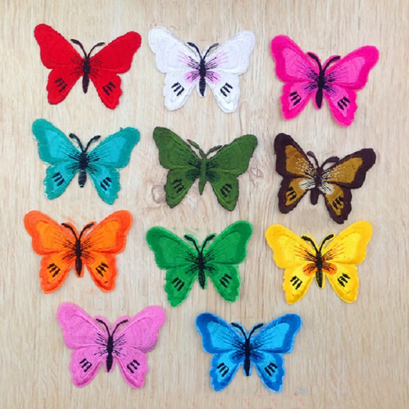 

Iron On Patch Embroidery Appliques Embroidered Patch For Clothing Butterfly Patches 2 Pcs/Lot On Sale
