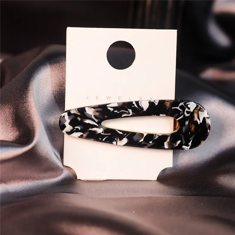 BK 2.5x7cm 1 шт./пакет корейская мода леопард шпилька красочные квадратные капли Форма шпилька аксессуары для укладки волос Инструменты для укладки волос - Цвет: BK 2.5x7cm