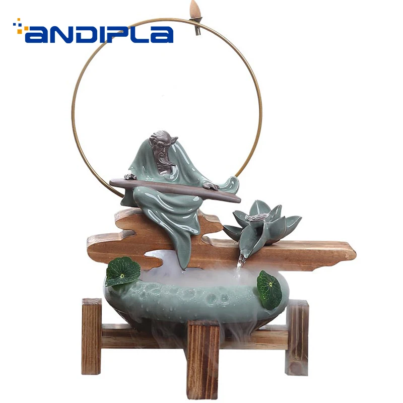 

Creative Ceramic Feng Shui Water Fountain Home Decoration Crafts Fish Tanks Xuanguan Backflow Incense Burner Sent Friends Gifts