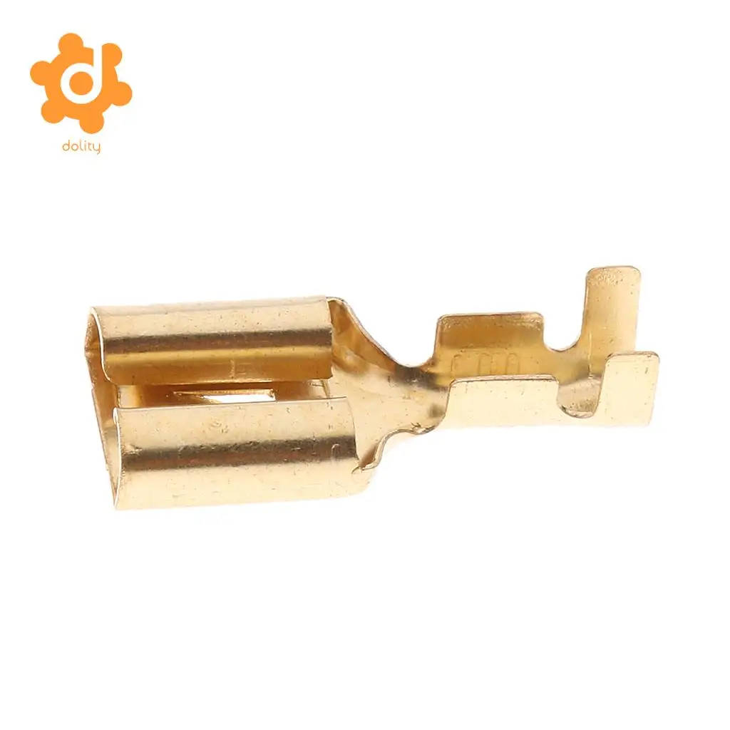 50 Pieces Brass Crimp Terminal Cable Locking Female Spade Connector 7.8mm