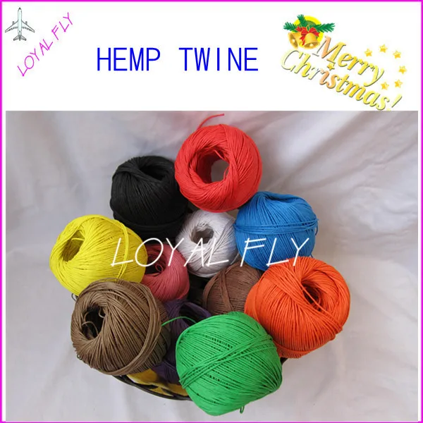 

2pcs/lot colored waxed hemp twine/cords (dia. 1mm,100m/100g/ball)DIY hemp rope 12 kind colorby free shipping