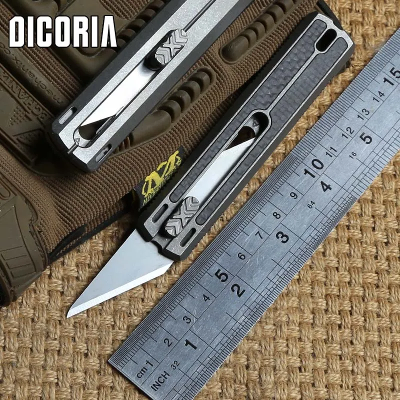 DICORIA District 9 Original Paper cutter Cuttin knife Titanium Handle Olfa stainless steel blade Pruning outdoor camping knives DICORIA District 9 Original Paper cutter Cuttin knife Titanium Handle Olfa stainless steel blade Pruning outdoor camping knives