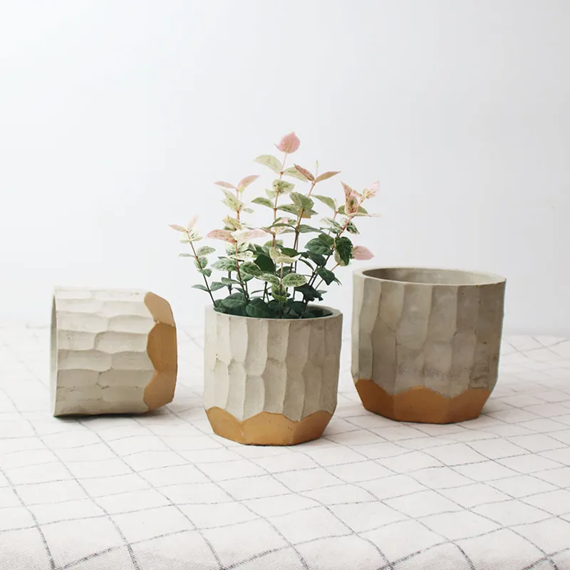 

Round Flowerpot Concrete Silicone Mold DIY Ashtray Plaster Cement Mould Succulent Plants Decorating Mould