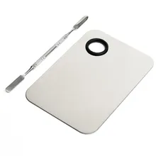 1pcs Nail Art Makeup Tool Cosmetic Makeup Mixing Palette Spatula Tool Hands-free Matte Packaging Stainless Steel