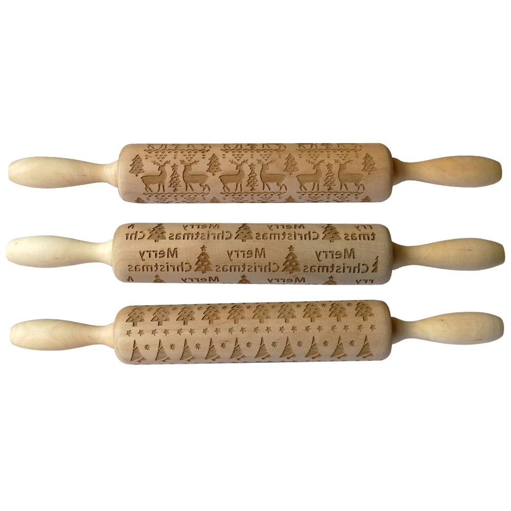 Buy 35cm Christmas Embossing Rolling Pin Engraved