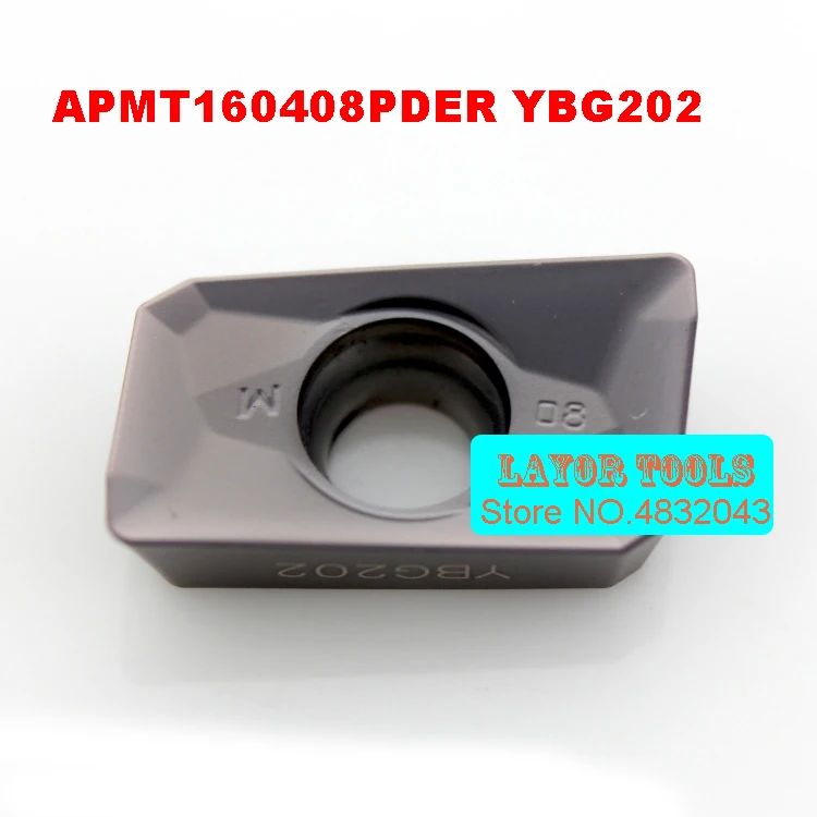 

APMT160408PDER YBG202 10pcs/lot Cemented Carbide Cutting tools Milling insert apmt 160408 pder