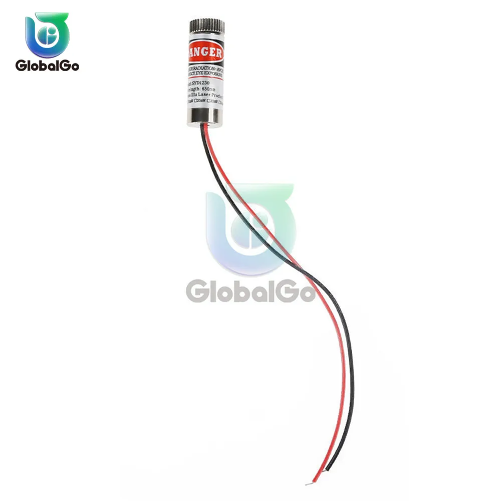 1pcs 650nm 5mW Red Point Line Cross Laser Module Head Glass Lens Focusable Industrial Class Adjustable Laser Dot Diode Module