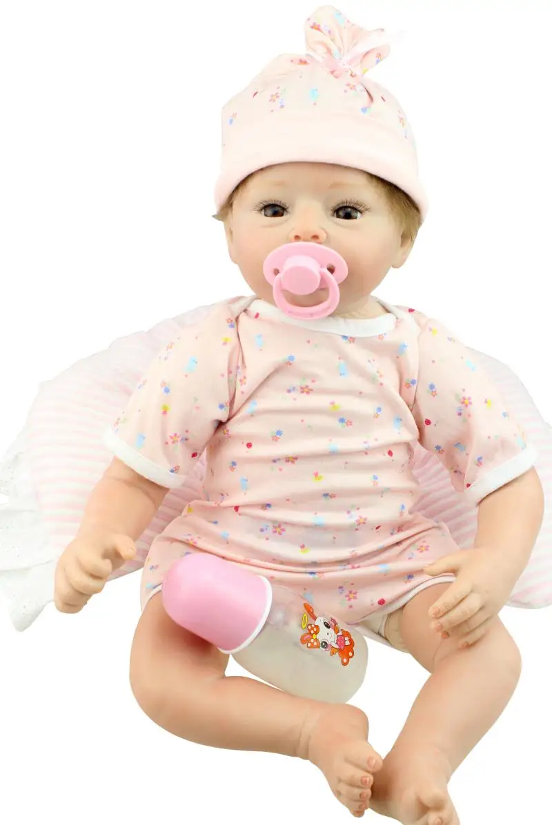 

22 inch/ 55cm Handmade silicone reborn dolls Soft Touch Lifelike sleeping Baby Dolls brinquedos menino