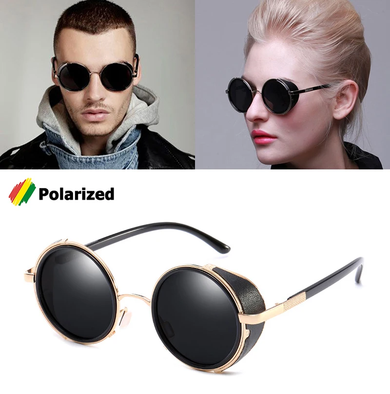 

JackJad 2018 Fashion POLARIZED SteamPunk Style Round Sunglasses Cool Vintage Classic Brand Design Sun Glasses Oculos De Sol 578