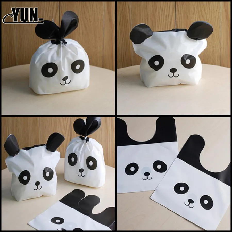 50pcs cute ear bag panda candy biscuit bag moon cake snack bag baking packaging 14.618.5cm 8D (5)