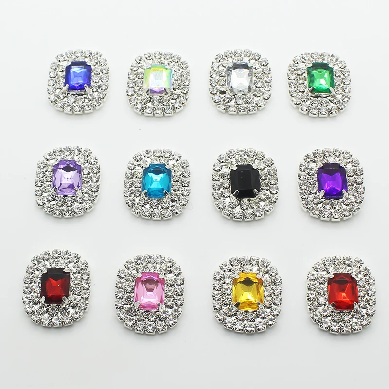 10 шт./лот кнопки для шитья одежды 21*18 мм стразы пуговицы украшения