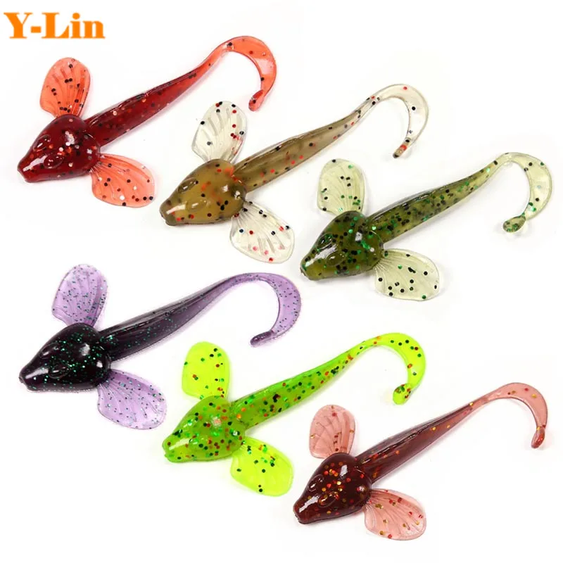 6pcs10CM 5.5g Fishing Worms Bait artificial soft baits Bass Tackle