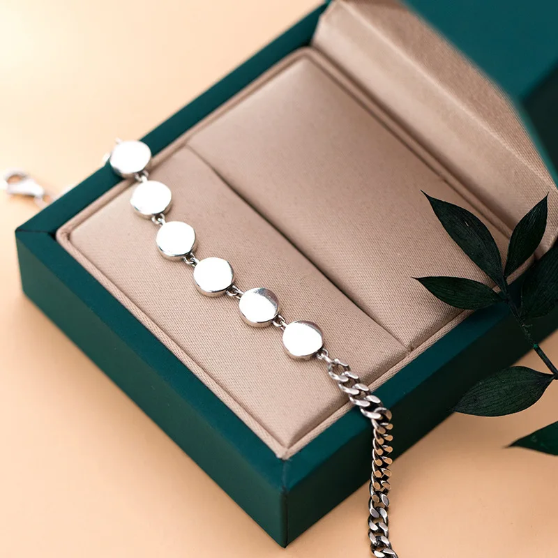 Браслеты в стиле панк с монетами, настоящие 925 серебряные ювелирные изделия, регулируемый браслет в стиле бохо, винтажный минимализм, индийские ювелирные браслеты для женщин