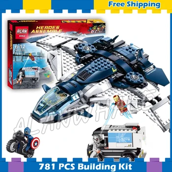 

781pcs Super heroes Avengers Quinjet City Chase Captain America sy359 Model Building Blocks Gifts Sets Compatible With Lago