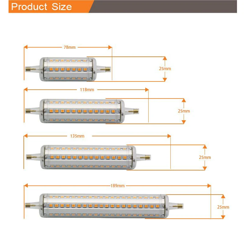5 Вт LED R7S Свет 78 мм 360 градусов Мини J118mm Наружный свет Epistar SMD2835 Замена для