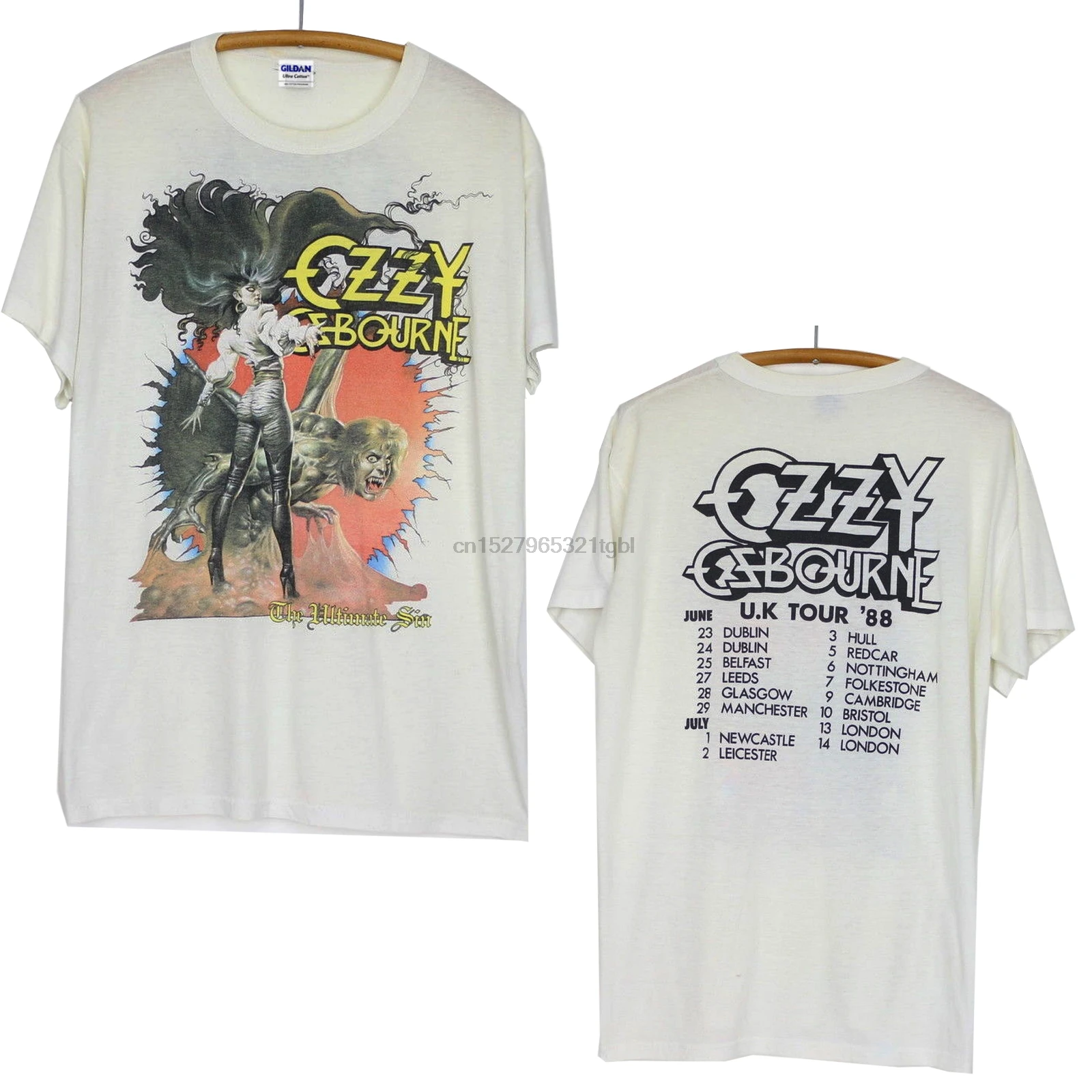 

T-Shirt Vintage 1986 Ozzy Osbourne The Ultimate Sin Tour 80s Black Sabath