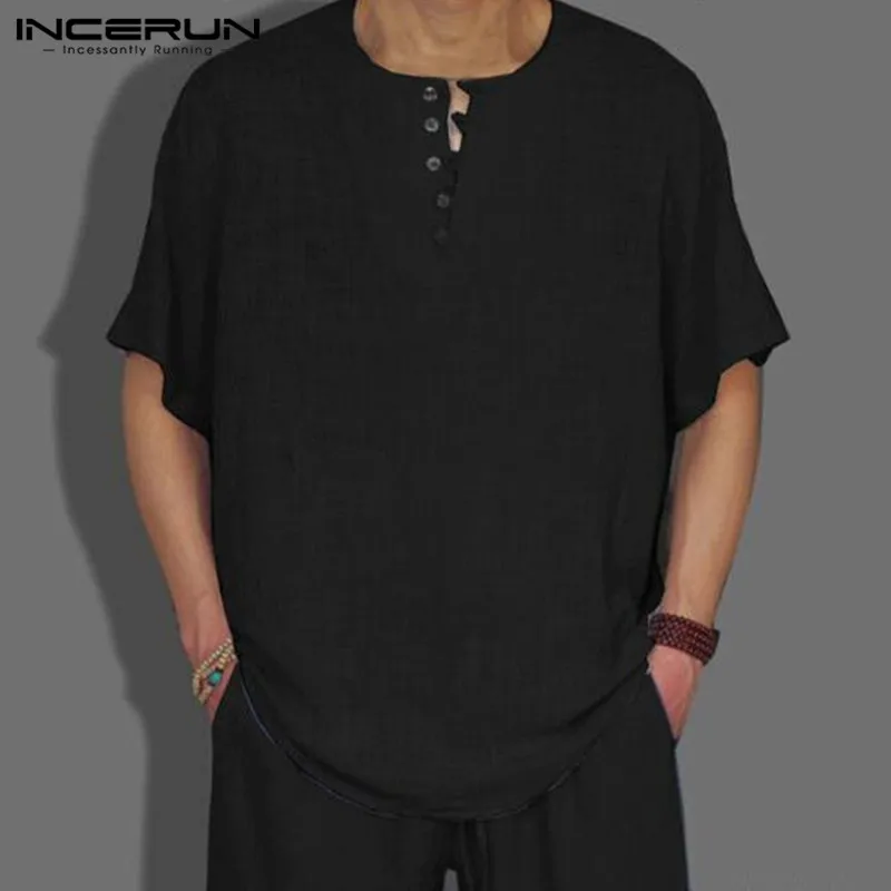 INCERUN نمط 2019 الصيف رجل قميص الأساسية بلوزة بلون زر ديكور عارضة فضفاض قمم الذكور عارضة قميص INCERUN نمط 2019 الصيف رجل قميص الأساسية بلوزة بلون زر ديكور عارضة فضفاض قمم الذكور عارضة قميص