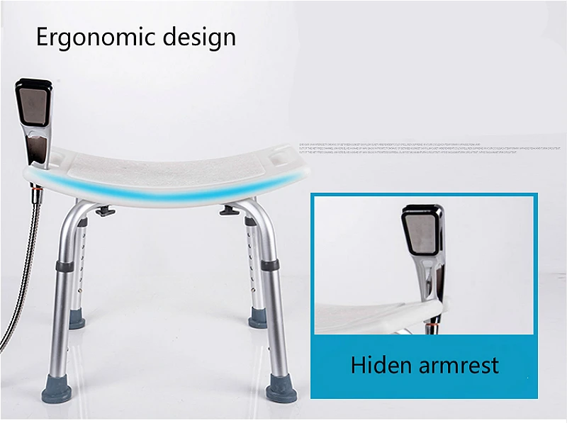 Бытовой многофункциональный Ванная комната отдыха стул беременная женщина старики душ нескользящей стул с подлокотник стабильный купальный табурет