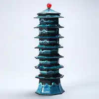 2019 most unique design Tea set,Eight treasure tower travel tea set temmoku glaze Porcelain Brand Exquisite Set Kung Fu Tea Cup